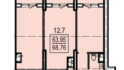 ЖК Посейдон, Одесса: двухкомнатная планировка 68.16 м² (секция А) по цене  2323056 грн от застройщика Гефест | DOM.RIA