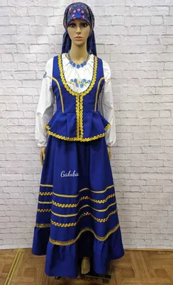 Казачий женский костюм , тройка \" Аглая \" , синий .– купить в  интернет-магазине, цена, заказ online