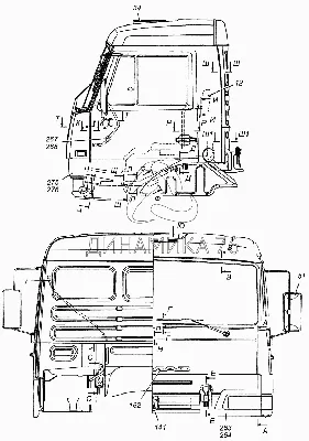 Кабина в сборе Э4308-5000012 на КамАЗ-4308 - Схема, каталог деталей,  стоимость, запчасти (5ac)