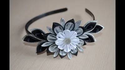 Ободок канзаши Мастер класс ободок своими руками Diy kanzashi flower hair  band handmade - YouTube | Ободок, Плетеные ободки, Цветочные ободки