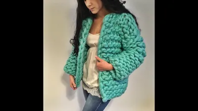 Вязание Крупной Вязкой Спицами - Кардиган 2019 / Knitting with a Large  Knitting Needle Cardigan - YouTube