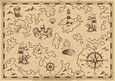 Карта сокровищ пиратских островов | Бесплатно векторы