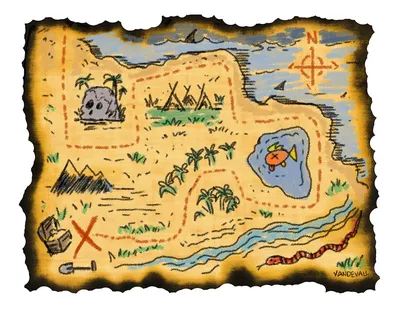 Старинная пиратская карта, бумажные наборы для игр в пиратов | РеДИСка -  Детский Игровой Сайт :)