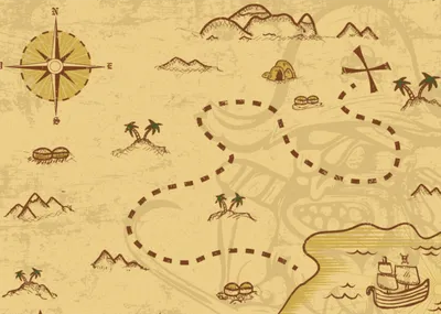 Пиратский Карта Сокровищ — стоковая векторная графика и другие изображения  на тему Карта сокровищ - Карта сокровищ, Карта, Остров - iStock