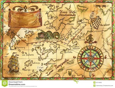 ⬇ Скачать картинки Пиратская карта сокровища, стоковые фото Пиратская карта  сокровища в хорошем качестве | Depositphotos