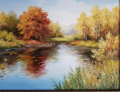 Картина \"Золотая осень. Парк\" – заказать на Ярмарке Мастеров – M5BQYBY |  Картины, Санкт-Петербург