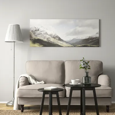 BJÖRKSTA картина с рамой Скалы/цвет алюминия 140x56 см | IKEA Lietuva
