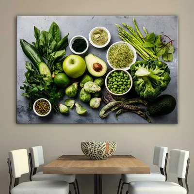 Картина для Кухни Зеленые Овощи 40, 60, 1 — Купить Недорого на Bigl.ua  (1482964998)