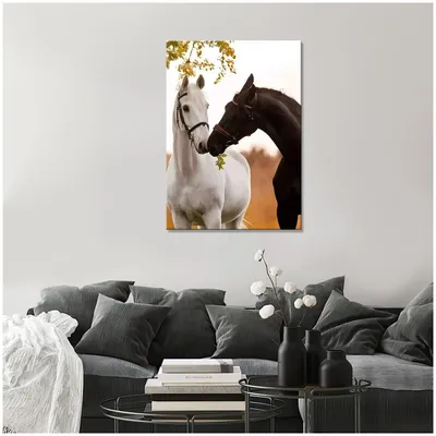 Интерьерная картина на холсте/ картина на стену/ в гостиную /спальню/ - Две  красивые лошади 60х80 — купить в интернет-магазине по низкой цене на Яндекс  Маркете