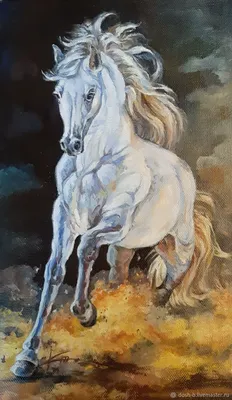 Картина маслом Лошадь \"Снежинка\" – купить на Ярмарке Мастеров – K4RDCRU |  Картины, Новопавловск | Рисунки лошади, Картина лошади, Картины маслом