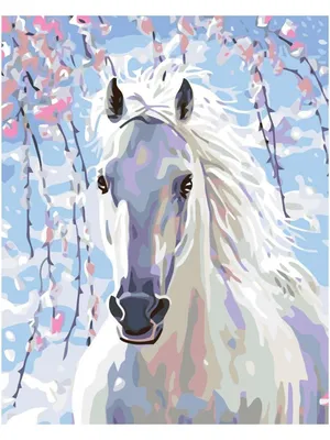 Весенняя лошадь Весна Кони Лошади 40х50 Живопись по номерам 13081635 купить  в интернет-магазине Wildberries