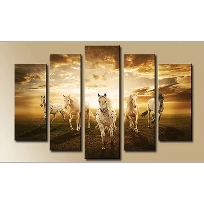 Модульная картина 80х140 М879 Животные Лошади и бег | Интернет-магазин  Игрушков.Ру - арт. М879 размер 80х140