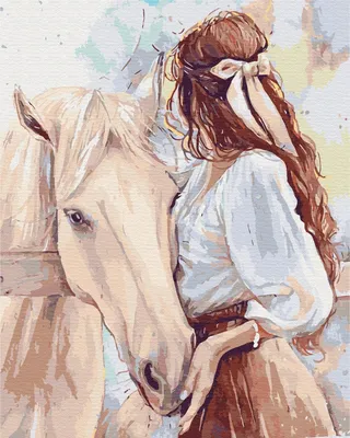 Картина по номерам Благородный друг девушка и лошадь 40*50 картины по  номерам на холсте BS52764 BrushMe, цена 275 грн — Prom.ua (ID#1672328419)