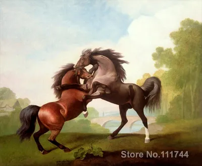 Известные картины лошадей, боевые жеребцы Джорджа стаббса, высокое  качество, ручная роспись - купить по выгодной цене | AliExpress