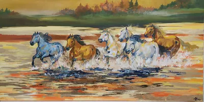 Картина с лошадьми | Пикабу