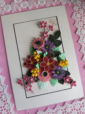 Картина Цветы в технике квиллинг – купить онлайн на Ярмарке Мастеров –  SFAW2RU | Панно, Екатеринбург