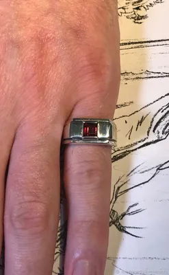 Кольцо перстень мужской с красным камнем Гранат Пироп на мизинец – заказать  на Ярмарке Мастеров – HKTBBBY | Перстень, Москва