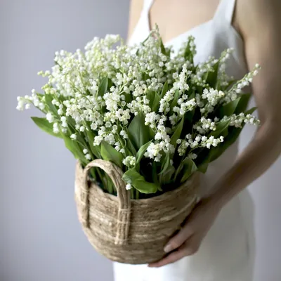 Ландыши в корзинке - заказать доставку цветов в Москве от Leto Flowers