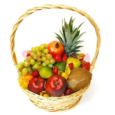 Средняя корзина фруктов с кокосом и физалисом купить за 2 969 руб в СПб