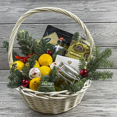 Подарочная корзина с фруктами «Зимние радости» — магазин подарков Макс-ГИФТ