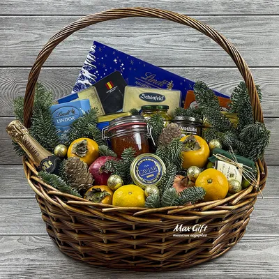 Подарочная корзина с фруктами «Новогодний банкет» — магазин подарков  Макс-ГИФТ