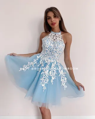 Короткое пышное платье Лолита, Голубое - описание, цена, фото. | Купить  вечернее платье в Москве.