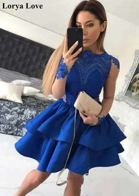Королевское синее коктейльное платье 2020 сатиновое короткое платье для  выпускного вечера кружевное платье с аппликацией из блесток, бальные платья  Для женщин элегантные Выпускной платье - купить по выгодной цене |  AliExpress