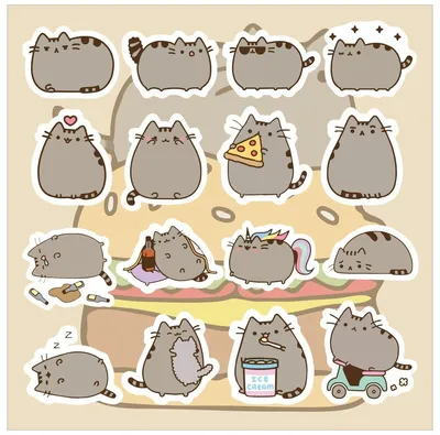 Наклейки pusheen the cat — купить по низкой цене на Яндекс Маркете