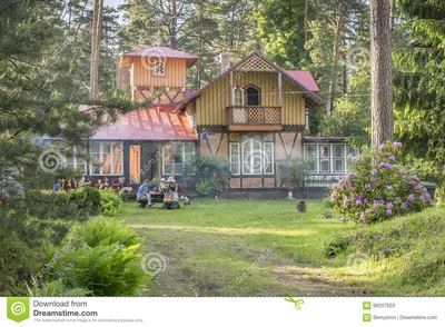 Красивая дача расположенная в Forest Park Стоковое Изображение -  изображение насчитывающей ñ‡ðµñ ñ‚ð²ð°, ð½ð°ð¿oð»ñœð½o: 96207623