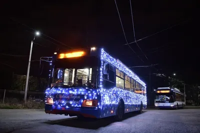 На улицы Краснодара выехали новогодние трамваи и троллейбусы - Кубанские  новости