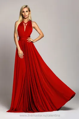 Длинное красное вечернее платье трансформер – купить на Ярмарке Мастеров –  7DFSBRU | Платья, Санкт-Петербург | Красные вечерние платья, Вечерние платья,  Длинные платья для подружек невесты
