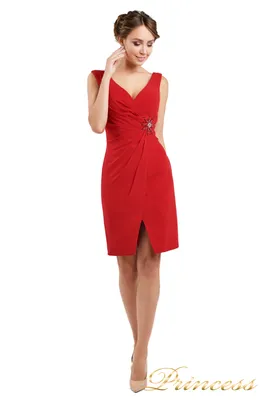 Купить коктейльное платье 1701 red красного цвета по цене 20500 руб. в  Москве в интернет-магазине Принцесса