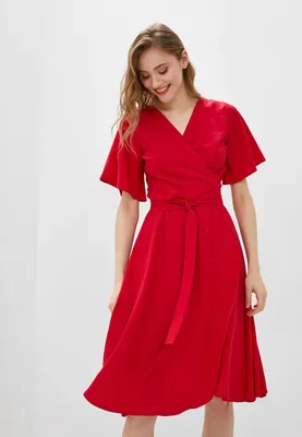 Красное платье на запах П17930