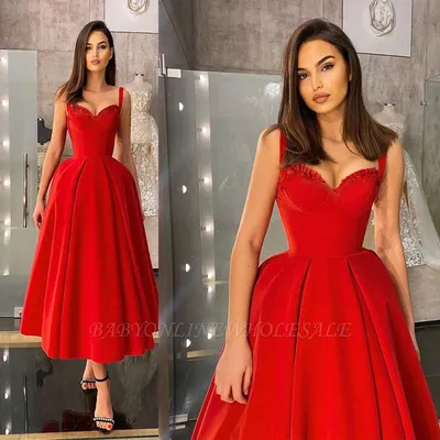 Очаровательное красное платье для встречи выпускников без рукавов, милое  вечернее платье | Babyonlinewholesale