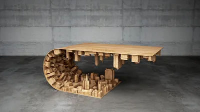 Дизайнерские столы из дерева - 74 фото
