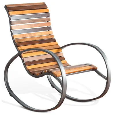 Кресло-качалка Loft Classic из металла и дерева в стиле LOFT КР2 Купить с  Доставкой