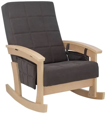 Кресло-качалка Нордик с карманами Натуральное дерево/Шпон ткань Verona  antrazite grey (велюр) | Mebelike.ru