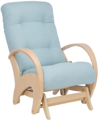 Кресло-качалка глайдер Эстет с подголовником Натуральное дерево/Шпон ткань  Melva 70 (рогожка) | Mebelike.ru