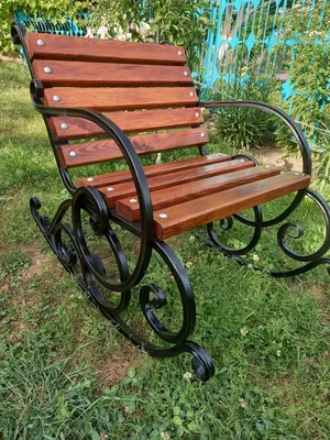Кованное кресло-качалка из натурального дерева 0,6 м (цвет Орех), цена 2400  грн — Prom.ua (ID#1441797739)