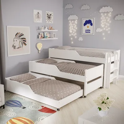 Трехъярусная кровать для детей раздвижная