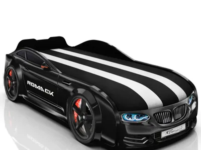 Кровать машина Romack Real-M BMW для мальчика черная Детские кровати-машинки  от производителя Royal Mebel