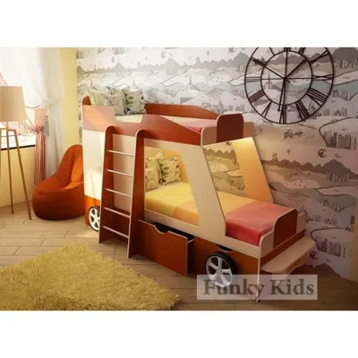 Купить детскую двухъярусную кровать-машина «Джип» в интернет-магазине Лайтик
