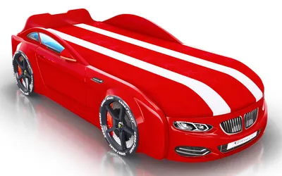 Детская кровать машина Rоyal mebel Berton big BMW для мальчика красная  купить в Москве