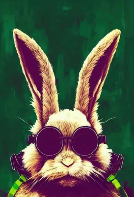 Термотрансф \"Кролик в очках\" – купить на Ярмарке Мастеров – PJ5UEBY |  Термотрансферы, Москва