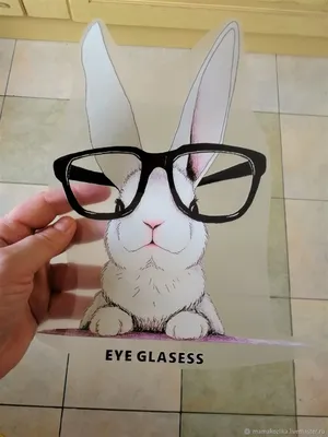 Кролик в очках кролик в темных очках заяц в черных очках | Премиум векторы