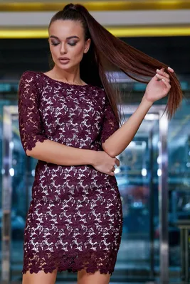 Красивое нарядное кружевное платье футляр 42-48 размера марсаловое, цена  870 грн — Prom.ua (ID#1079637904)