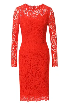 Женское красное кружевное платье с круглым вырезом DOLCE \u0026 GABBANA купить в  интернет-магазине ЦУМ, арт. F6MX2T/HLMHW