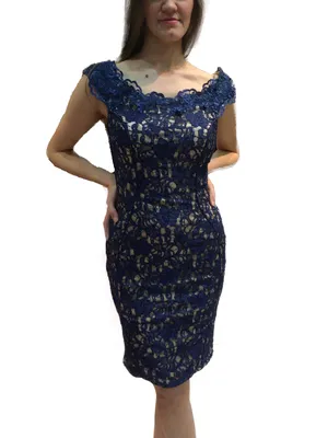 Синее кружевное платье купить в Москве в интернет магазине недорого,  ПлатьеЖ6166
