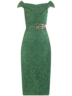 Платье-футляр кружевное от BURBERRY PRORSUM за 54 960 рублей со скидкой 70%  (цвет: зеленый, артикул: 7017-017) - купить в интернет-магазине VipAvenue