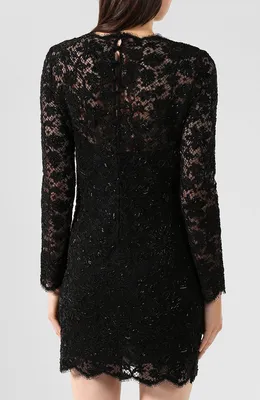 Женское черное кружевное платье SAINT LAURENT купить в интернет-магазине  ЦУМ, арт. 552290/Y419T